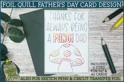 Foil Quill Father's Day Card, Fungi Single Line Sketch SVG Product Image 1