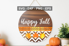 Happy Fall Round Door Sign SVG | Fall Laser Cut File Product Image 4