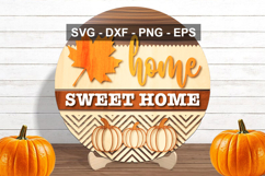 Home Sweet Home Door Sign SVG | Farmhouse Round Sign Product Image 3