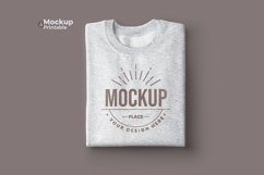 Folded Ash Grey Blank Sweatshirt Mockup No tag PSD PNG JPEG Product Image 1