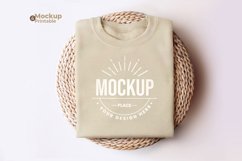 Folded Sand sweatshirt mockup No tag Printable Sublimation Product Image 1