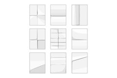 White paper sheets collection with various fold designs Product Image 1