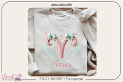 Aries Zodiac PNG, Cozy Faux Knit Astrology Clipart, Product Image 3