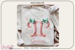 Gemini Zodiac PNG, Cozy Faux Knit Astrology Clipart, Product Image 5