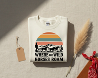 Where The Wild Horses Roam Svg, Cowgirl Horse Svg Design Product Image 4