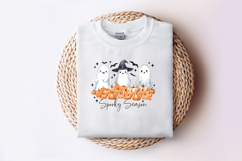 Spooky Season Ghosts with Pumpkins PNG, Halloween clip art Product Image 3