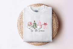 Tis the Season Pink Christmas PNG, Santa, Snowman Tree, Bow Product Image 4