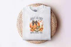 Just a Girl Who Loves Fall PNG, Cute Autumn pumpkin clip art Product Image 4