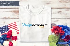 White Folded T-shirt Mock up | Patriotic, Memorial Day Product Image 1