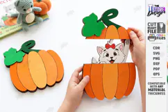 3D Folding Surprise Card Laser Cut | Wooden Cat Sliding SVG Product Image 1