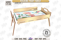 Folding Tray Table Laser Cut | Breakfast Table with Handles Product Image 2