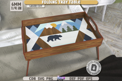 Folding Tray Table Laser Cut Bundle, Breakfast Serving Table Product Image 13