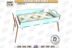 Folding Tray Table Laser Cut | Breakfast Table with Handles Product Image 3