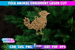 Folk Bird Ornament | Rustic Design | Nordic Ornament | CNC Product Image 1