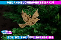 Folk Dove Ornament | Rustic Design | Nordic Ornament | CNC Product Image 1