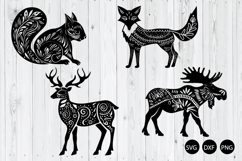 Folk Art Animal SVG, Folk Art Deer SVG, Folk Art Moose SVG Product Image 1