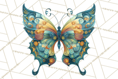 Enchanted Folk Art Butterfly Clipart PNG, Fariytale Cottage Product Image 3