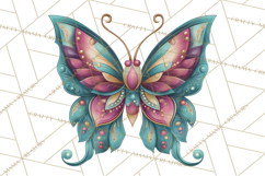Enchanted Folk Art Butterfly Clipart PNG, Fariytale Cottage Product Image 4