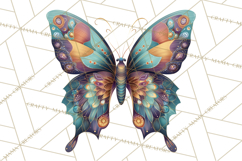 Enchanted Folk Art Butterfly Clipart PNG, Fariytale Cottage Product Image 5
