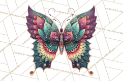 Enchanted Folk Art Butterfly Clipart PNG, Fariytale Cottage Product Image 2