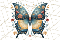 Enchanted Folk Art Butterfly Clipart PNG, Fariytale Cottage Product Image 3