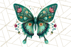 Enchanted Folk Art Butterfly Clipart PNG, Fariytale Cottage Product Image 4