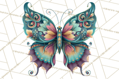 Enchanted Folk Art Butterfly Clipart PNG, Fariytale Cottage Product Image 5