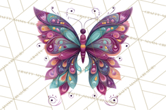 Enchanted Folk Art Butterfly Clipart PNG, Fariytale Cottage Product Image 2
