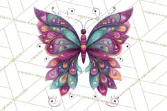 Enchanted Folk Art Butterfly Clipart PNG, Fariytale Cottage Product Image 2