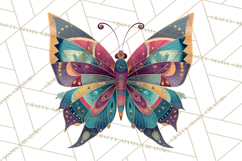 Enchanted Folk Art Butterfly Clipart PNG, Fariytale Cottage Product Image 3