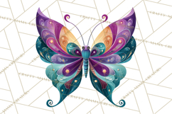 Enchanted Folk Art Butterfly Clipart PNG, Fariytale Cottage Product Image 2
