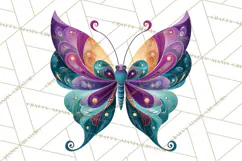 Enchanted Folk Art Butterfly Clipart PNG, Fariytale Cottage Product Image 2