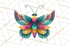Enchanted Folk Art Butterfly Clipart PNG, Fariytale Cottage Product Image 4