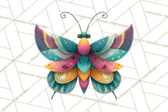 Enchanted Folk Art Butterfly Clipart PNG, Fariytale Cottage Product Image 4