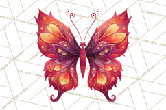 Enchanted Folk Art Butterfly Clipart PNG, Fariytale Cottage Product Image 2