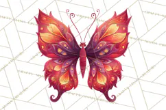 Enchanted Folk Art Butterfly Clipart PNG, Fariytale Cottage Product Image 2