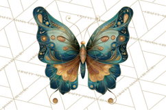 Enchanted Folk Art Butterfly Clipart PNG, Fariytale Cottage Product Image 3