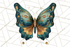 Enchanted Folk Art Butterfly Clipart PNG, Fariytale Cottage Product Image 3