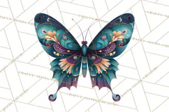 Enchanted Folk Art Butterfly Clipart PNG, Fariytale Cottage Product Image 4