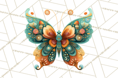 Enchanted Folk Art Butterfly Clipart PNG, Fariytale Cottage Product Image 3