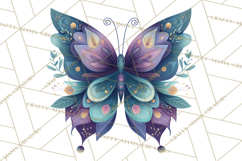 Enchanted Folk Art Butterfly Clipart PNG, Fariytale Cottage Product Image 4