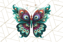 Enchanted Folk Art Butterfly Clipart PNG, Fariytale Cottage Product Image 5