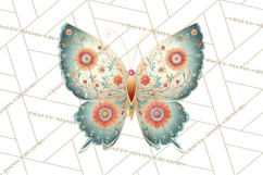 Enchanted Folk Art Butterfly Clipart PNG, Fariytale Cottage Product Image 2