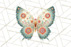 Enchanted Folk Art Butterfly Clipart PNG, Fariytale Cottage Product Image 2