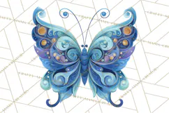 Enchanted Folk Art Butterfly Clipart PNG, Fariytale Cottage Product Image 4