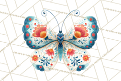 Enchanted Folk Art Butterfly Clipart PNG, Fariytale Cottage Product Image 2