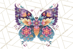 Enchanted Folk Art Butterfly Clipart PNG, Fariytale Cottage Product Image 4