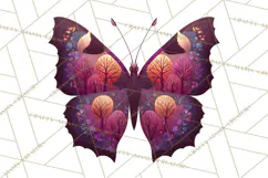 Enchanted Folk Art Butterfly Clipart PNG, Fariytale Cottage Product Image 2