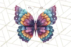 Enchanted Folk Art Butterfly Clipart PNG, Fariytale Cottage Product Image 4