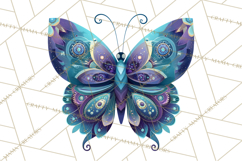 Enchanted Folk Art Butterfly Clipart PNG, Fariytale Cottage Product Image 4